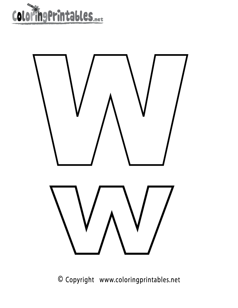 80 Printable W Coloring Page 14