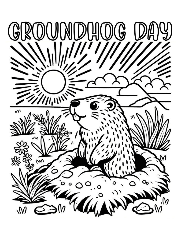 60 Free Printable Groundhog Day Coloring Pages 6
